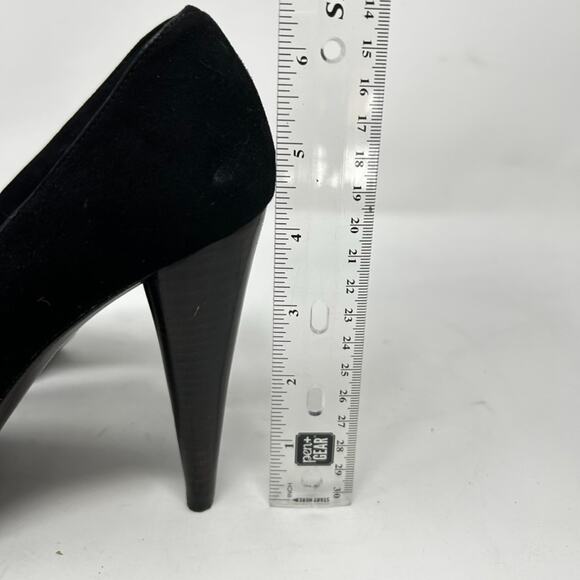 Stuart Weitzman Platform Pumps Shoes Black Suede Leather Size 6 - Picture 7 of 7